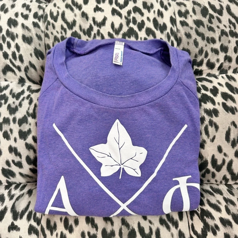 American Apparel Purple Alpha Phi Sorority Sweatshirt Size M - Picture 4 of 4